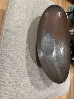 Oval Metal Bowl  Bronze 