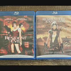 Lot of 2 Movies on Blu-Ray Disc: RESIDENT EVIL & Resident Evil Extinction, Starring Milla Jovovich 