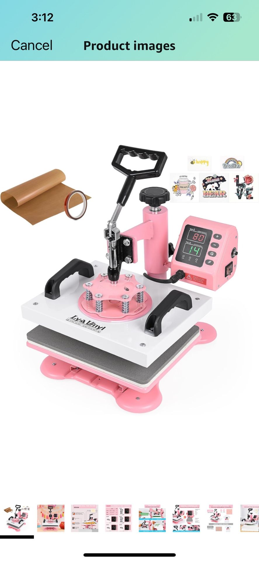 Lya Vinyl 12" x 10" Heat Press Machine, High Pressure Heat Press Machine for T-Shirt, Digital Industrial Sublimation Printer for Heat Transfer Vinyl (