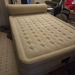 Queen air Matress with built in pump and headboard