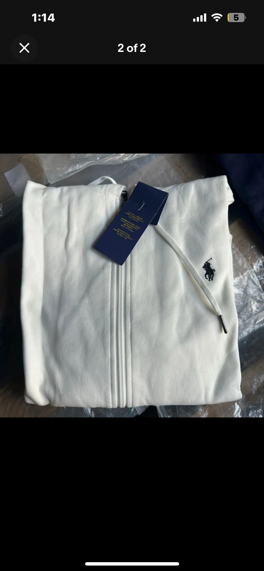 White Polo Zip Up