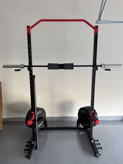 Home Gym Equipment Set – Barbell, Bench, Dumbbells, Plates & More – Great Condition!