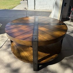 Solid Wood, Coffee Table Mixed Metal