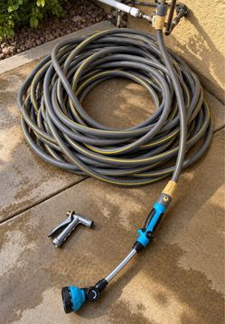 Garden Hose with Spray Wand and Nozzle