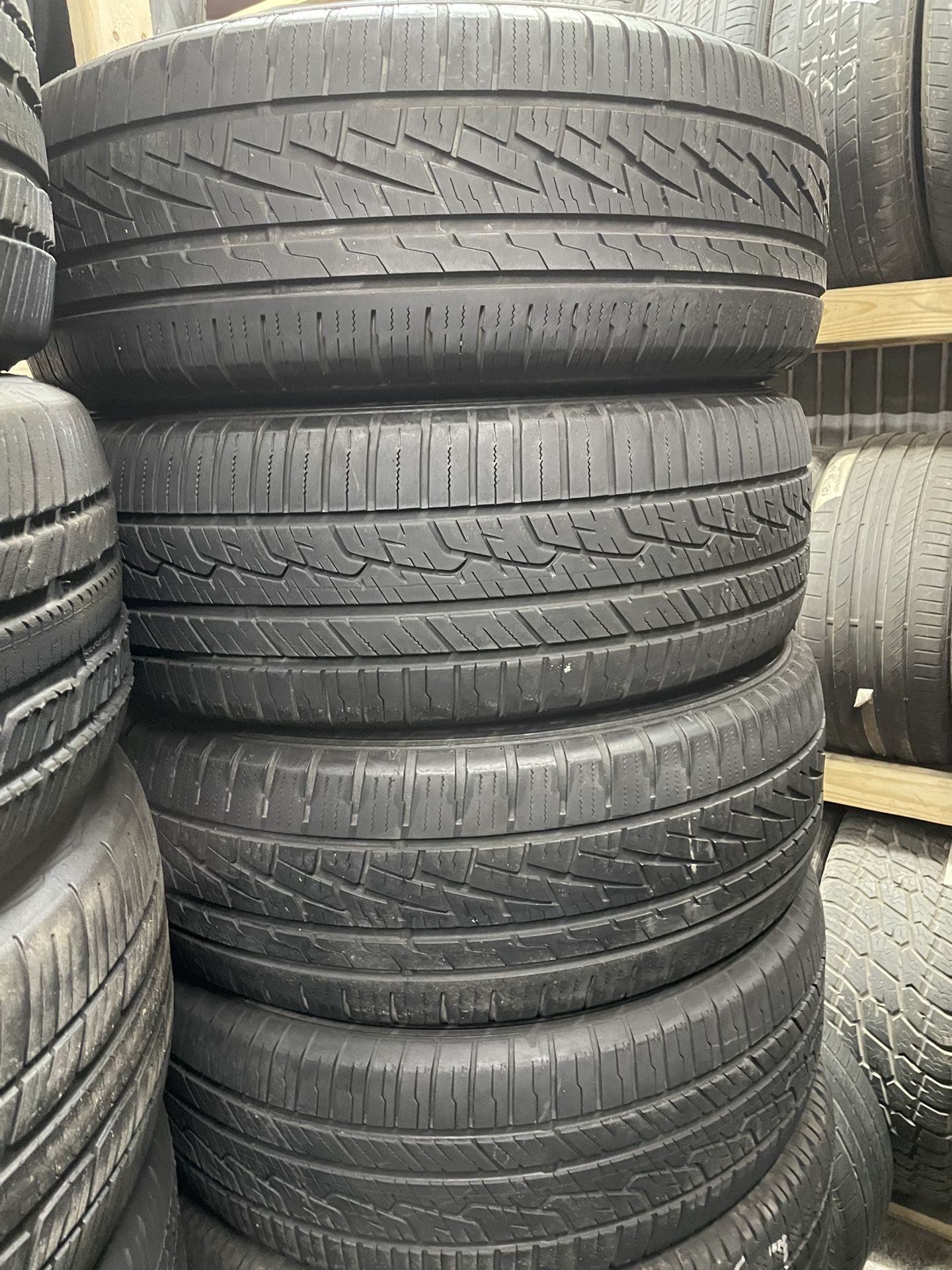 4 SEMI USED 235 60 R 18 Sumitumo All Season tires for $200 installed and balance. AIl NEW tires come with 1 year of free rotations and patches with a