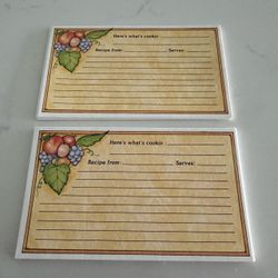Set of 46 vintage fruits design recipe cards like new/ unused.  3”x5”