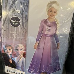 Girls Elsa Dress Costume- Medium 8/10