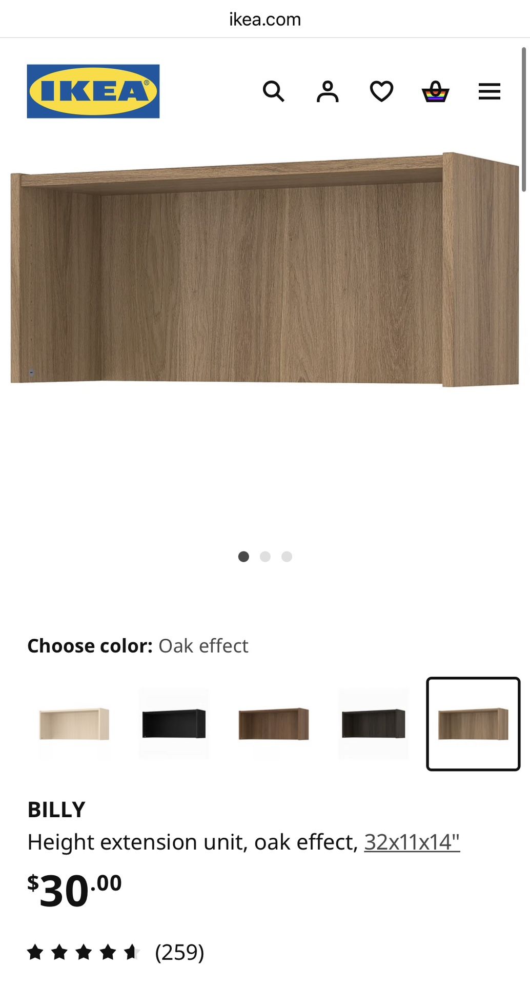 IKEA BILLY Height Extension Unit