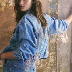 Fringe Free People denim Jacket