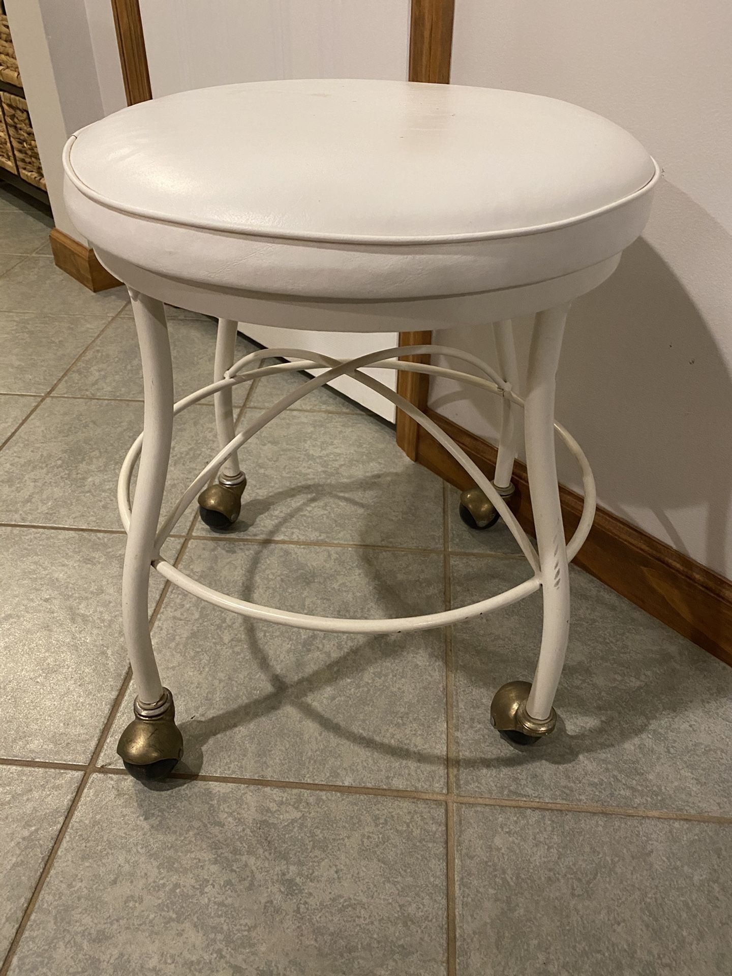 White Round Stool