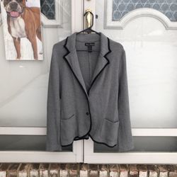 Beautiful Gray-and-Black Stretch Knit Blazer (XL)