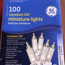 Christmas 100  Brand new Indoor/outdoor GE constant on miniature String lights Covers 24.7 ‘ft 