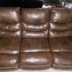 Leather Recliner Sofa