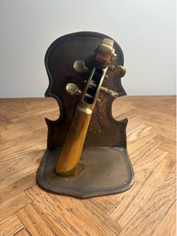 VTG 1960s Brass Guitar/ Violin Bookend