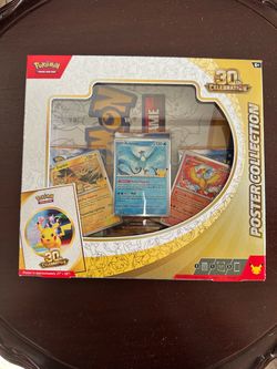 Pokemon TCG 30th Celebration Poster Collection Zapdos Articuno Moltres NEW SEALED