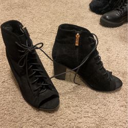 Black Booties Open Toe