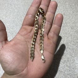 Solid 14k Gold Cuban Bracelet 