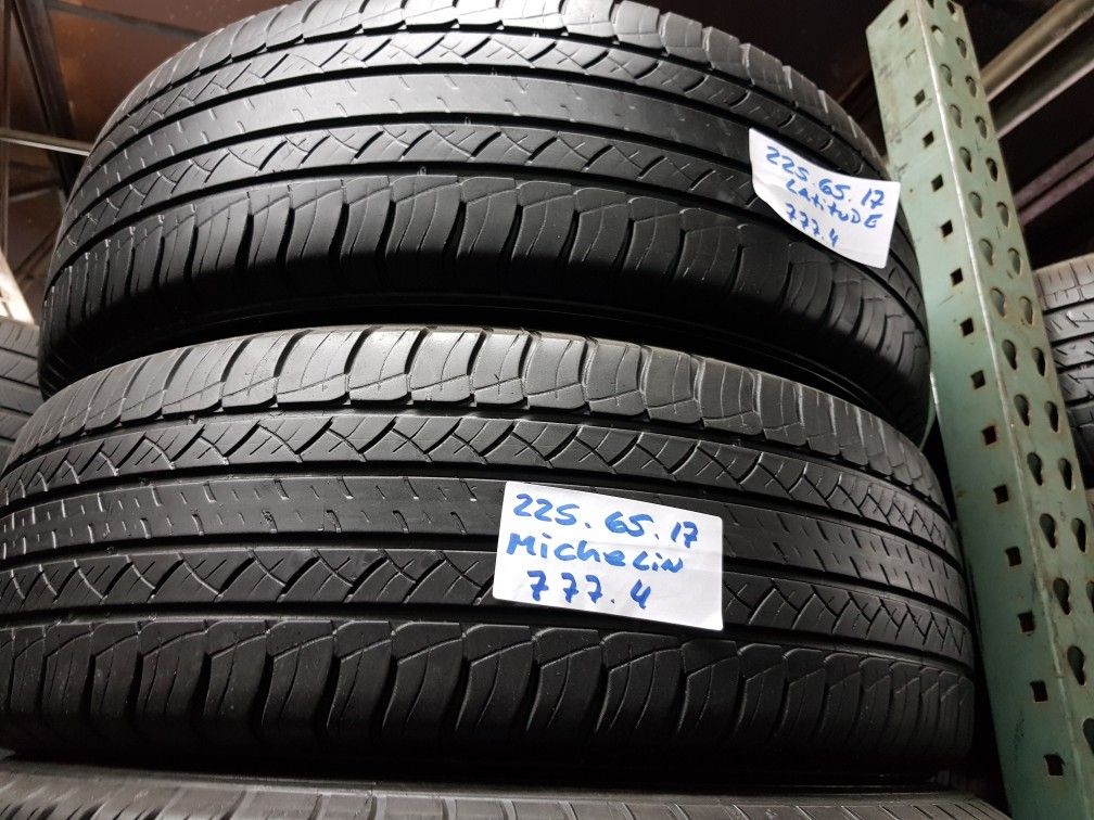 (4) USED TIRES P225/65R17 MICHELIN LATITUDE TOUR HP 225/65R17 TOURING