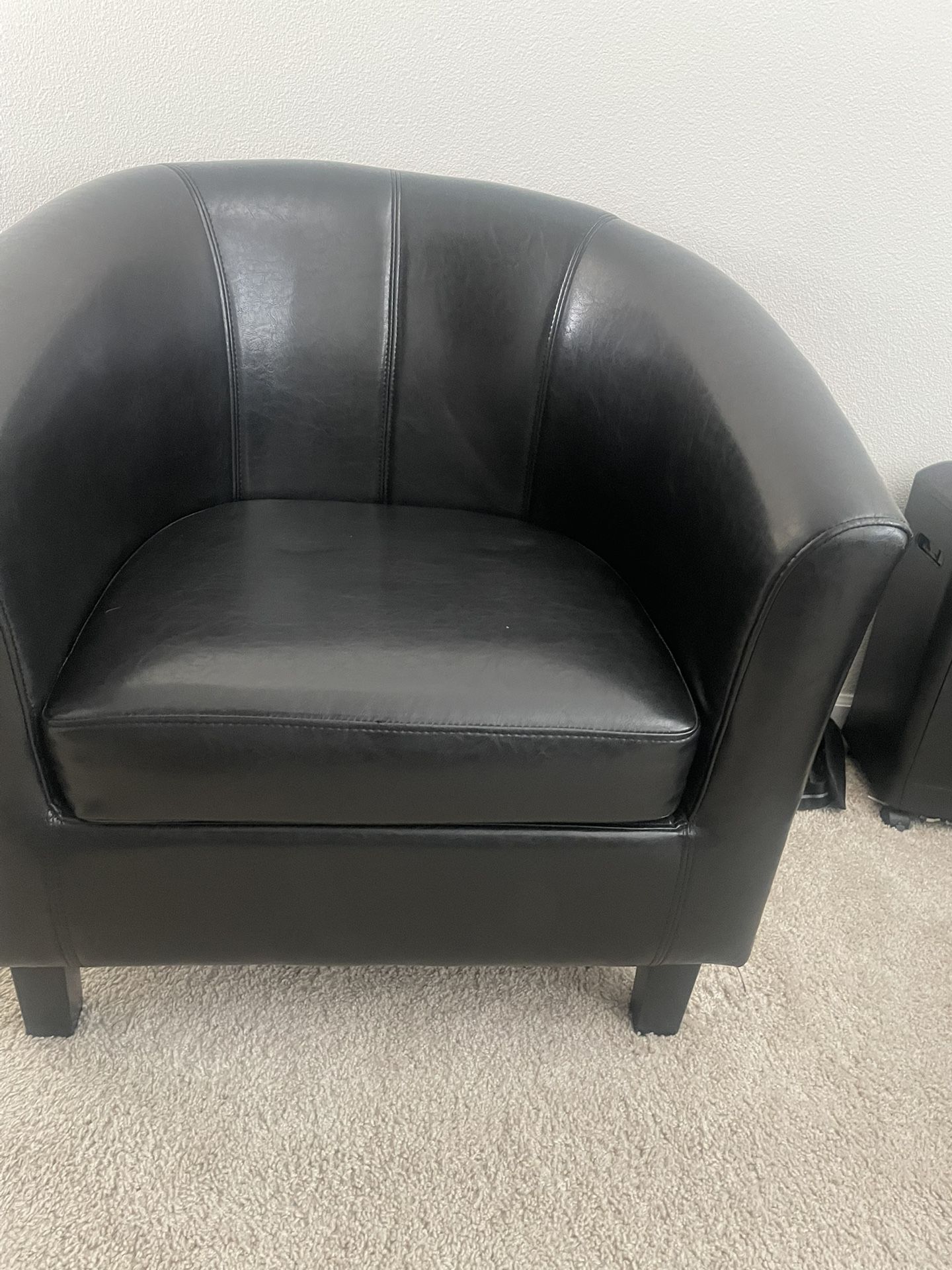Yaheetech Barrel Chairs Set Of 2 Faux Leather