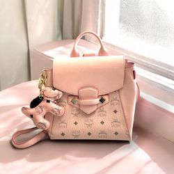 MCM Pink Bag with Small Coin Purse.