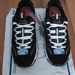 New Skechers D'Lites Black/Pink Sneakers