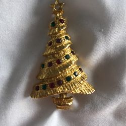 Vintage Christmas Tree Brooch 
