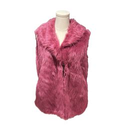 Jack BB Dakota Women’s Size Large Shawl Collar Pink Faux Fur Vest
