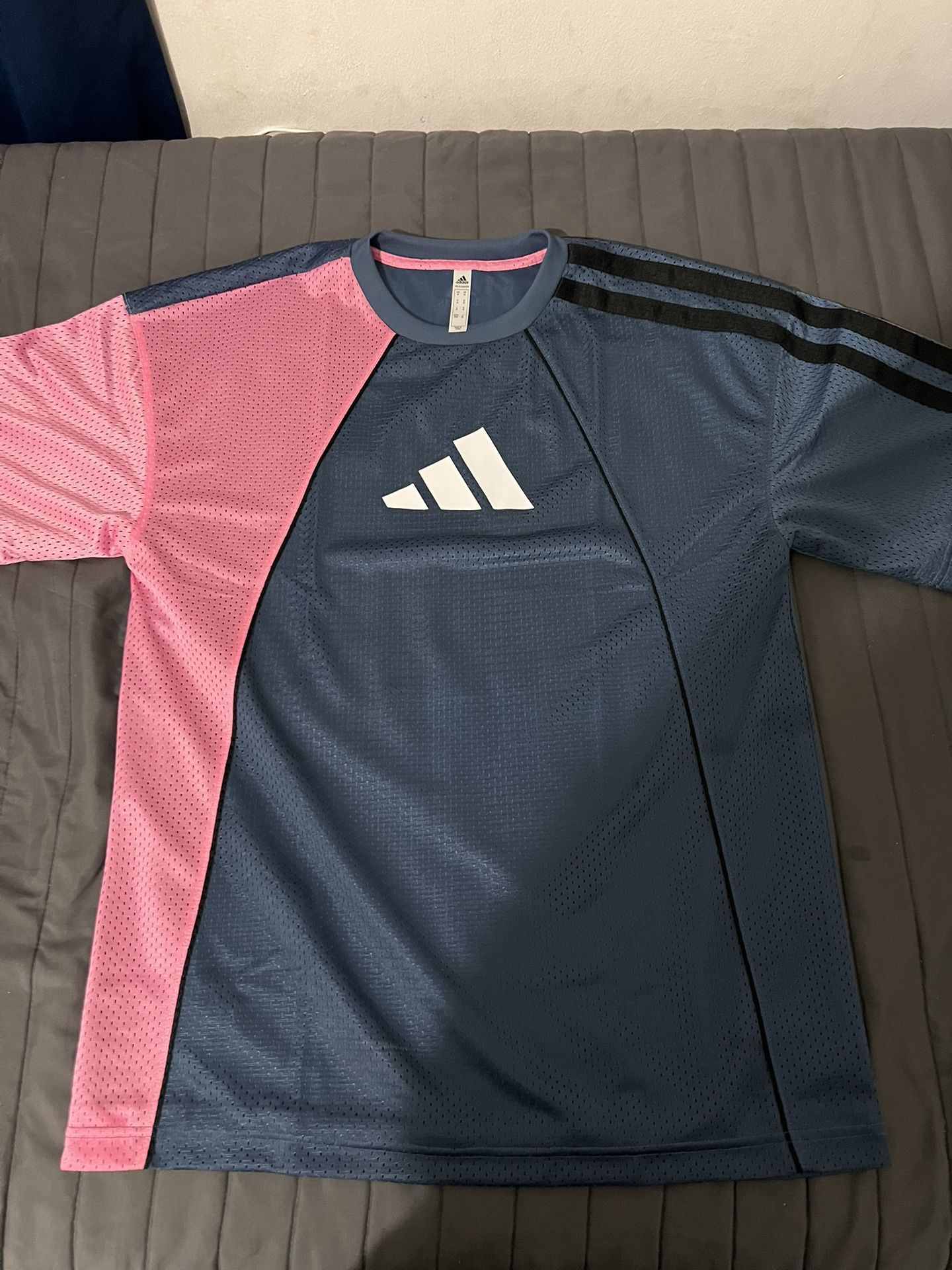 navy and pink adidas jersey