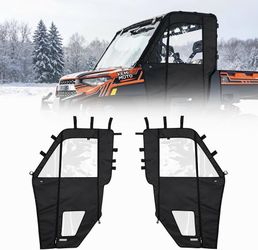 UTV Soft Doors Compatible with Ranger XP 1000/1000 Upgraded Straight Zippers,Waterproof Tear-Resistant UTV Cab Enclosure