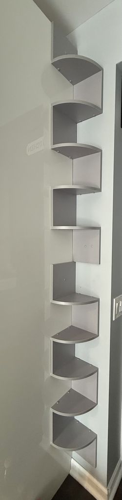Corner Shelf Wall-Mounted, Set of 2 Floating Corner Shelves, 5-Tier