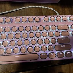 Pink Light Up Keyboard With Mouse 