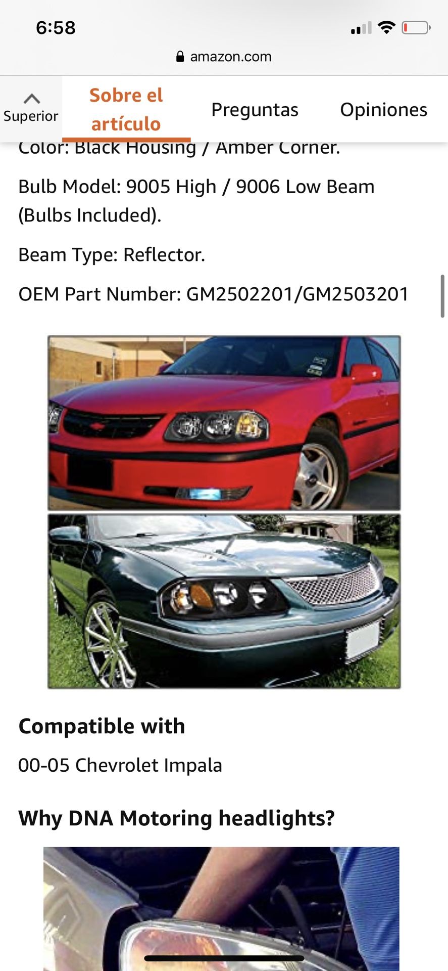 chevy impala headlights