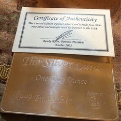 1oz 999.Fine Silver Card. Pyromet