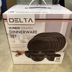 Brand new 12 piece ceramic dinnerware set.