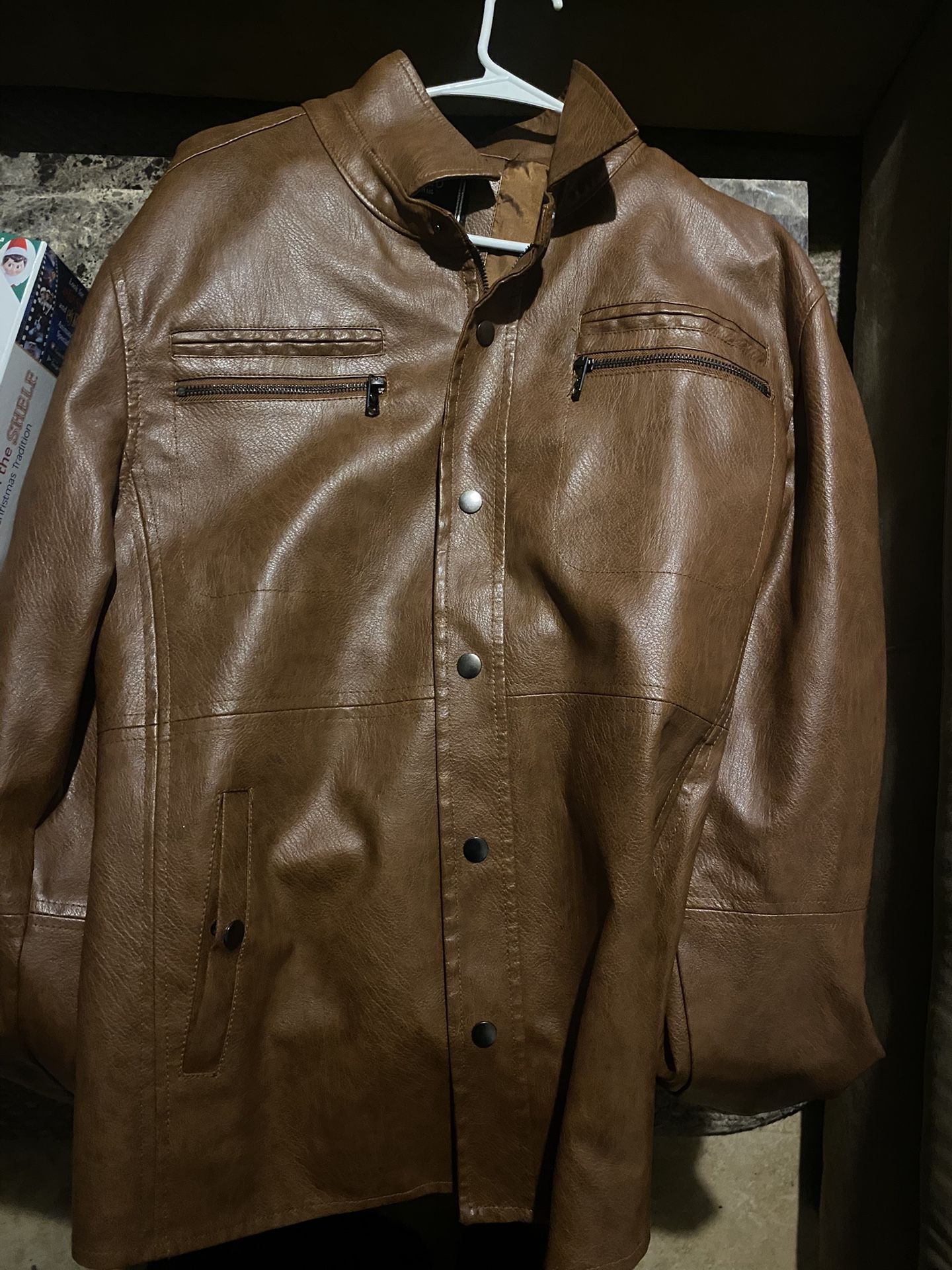 Fried Denim Brown Leather Jacket 