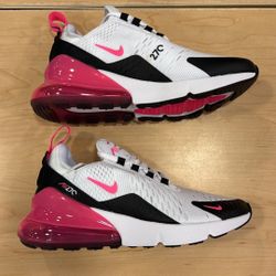 New Nike Air Max 270 White Punk Black Shoes Women’s 6, Youth 4.5y