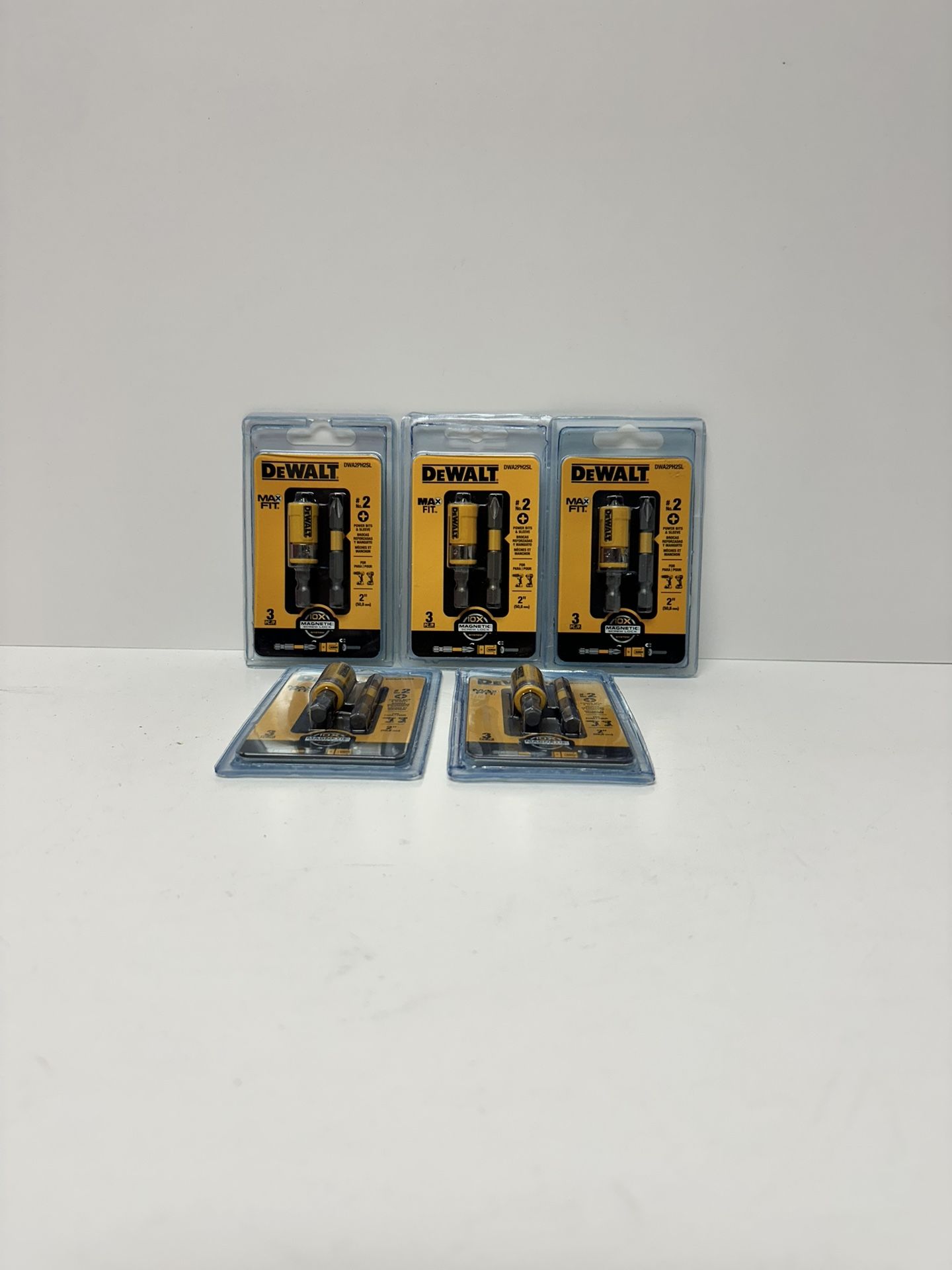 Lot of 5 DeWALT 3pc Magnetic Screw Lock No 2