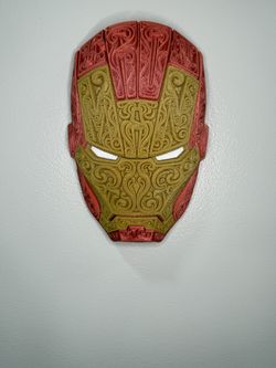Golden Sparkle Ironman | 3D Printed Wall Decor