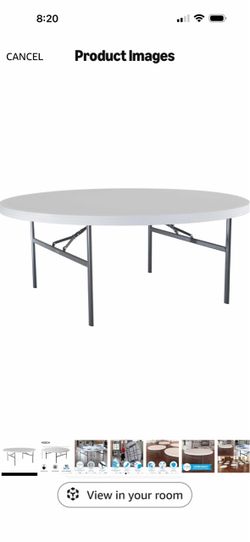 6ft Lifetime fold up round table