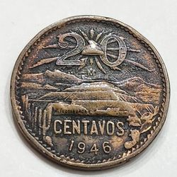 1946 Mexico 29 Centavos Antique Coin - Teotihuacan