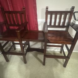 Set of Double Billiard / Spectator Chairs with Built-In Tables 🎱