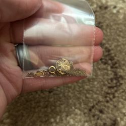 Gold Sand Dollar Necklace 