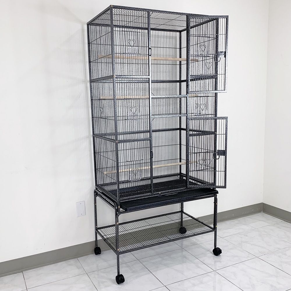 $160 (New) X-Large 69” bird cage for mid-sized parrots cockatiels conures parakeets lovebirds budgie, 31x19x69”