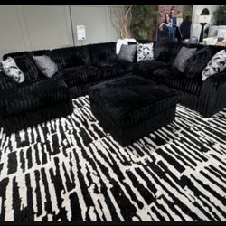 Brand New Super Plush Ashley Corduroy Sectional Sofa 