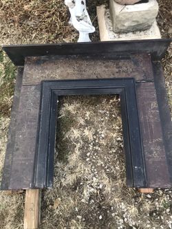 Marble- slate mantel 53x 44” opening 27 1/2 x19 1/2”