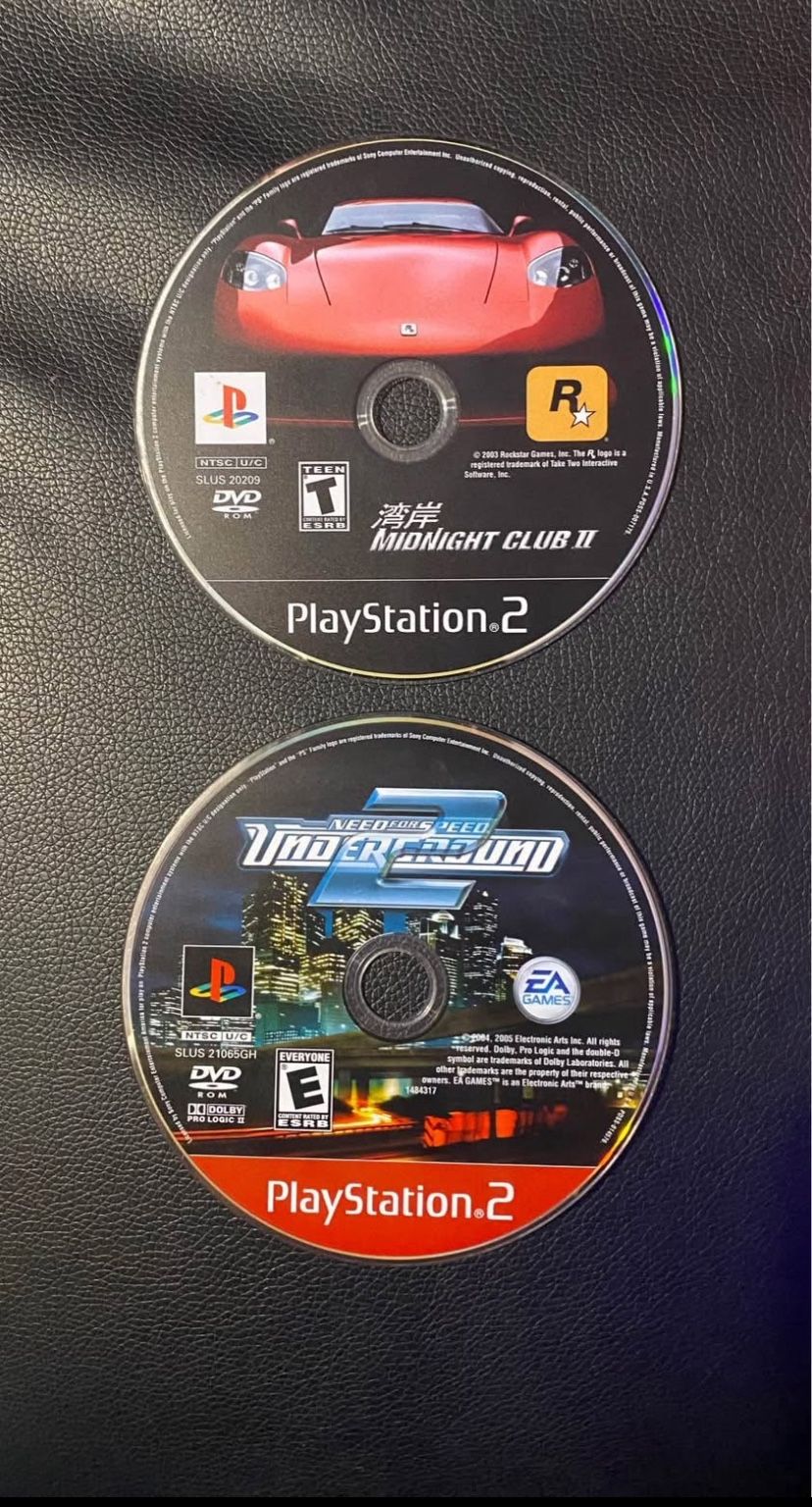 Need For Speed Underground 2+Midnight Club 2 For PlayStation 2