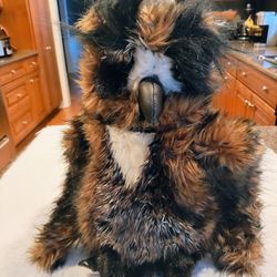 Folkmanis Great Horned Owl Puppet- Turns Head Blinks Eyes