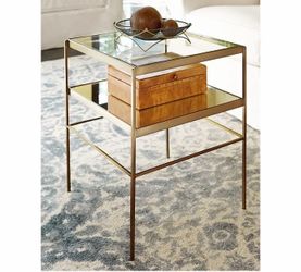 Pottery Barn 18” Leona Glass End Tables