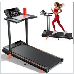 Walking Pad Treadmill with Desk Workstation, 12% Incline Treadmills for Home Small Office, 350lbs Capacity, 3.5HP