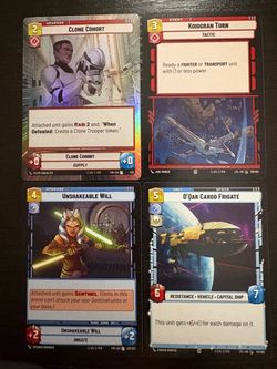 Star Wars Unlimited Trading Cards Lot of 4